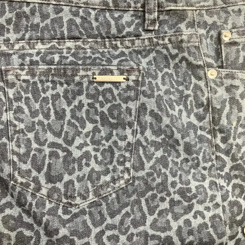 Michael Kors Blue Leopard Print Skinny Jeans